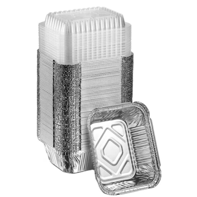 Behälter-Nahrungsmittelaluminiumkasten 1 lbs 450ml länglicher zum Mitnehmen mit Deckel