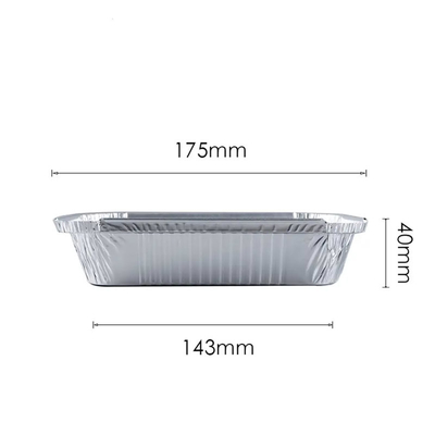 Behälter-Nahrungsmittelaluminiumkasten 1 lbs 450ml länglicher zum Mitnehmen mit Deckel