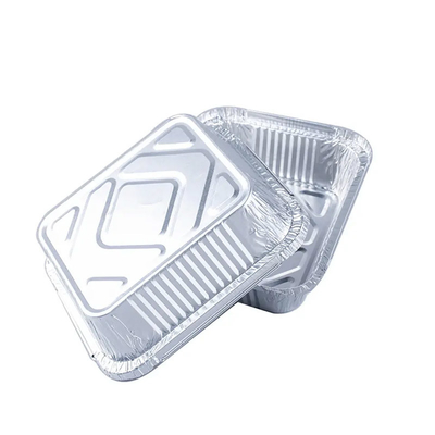 Einweg-Lebensmittelverpackungen aus Aluminiumfolie, rechteckige Folienschale mit Deckel