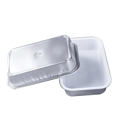 fluglinien-Nahrungsmittelservice-Aluminiumfolie-Behälter des Rechteck-350ml Wegwerfmit Deckel