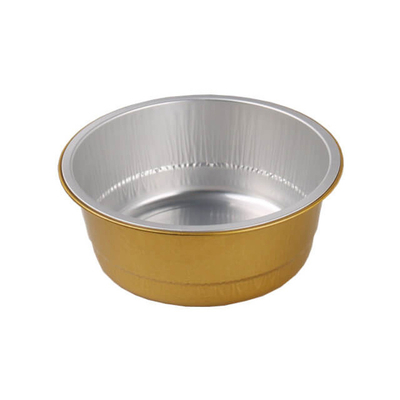 450 ml bunte Lebensmittelbehälter aus Aluminiumfolie, glatte Wand, Einweg-Pudding-Backförmchen mit Deckel