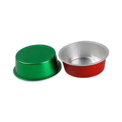 Wegwerfnahrungsmittelbehälter der aluminiumfolie-150ml ringsum bunten Mini Cupcake Baking Cups With-Deckel